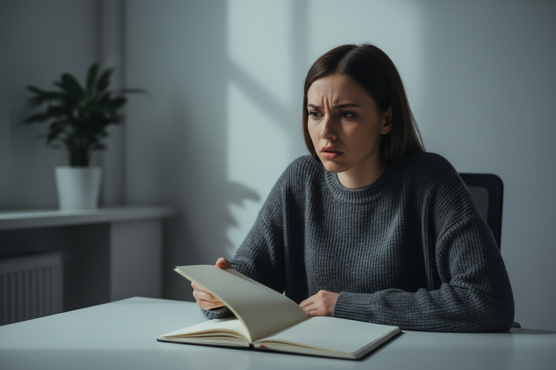 Woman looking confused without direction
